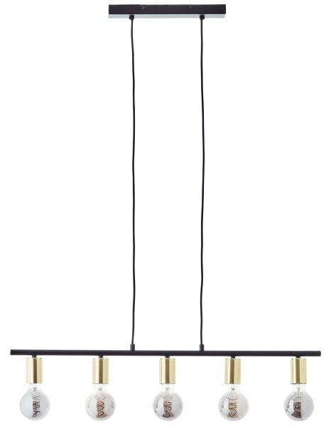 Brilliant - Полилей на кабел KERRY 5xE27/40W/230V черен/месинг