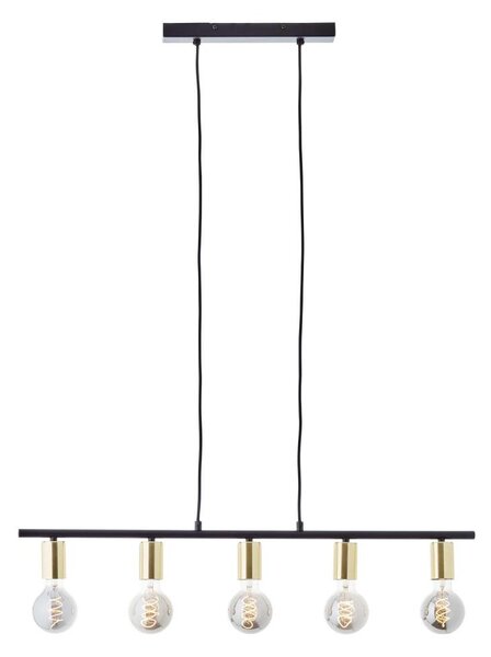 Brilliant - Полилей на кабел KERRY 5xE27/40W/230V черен/месинг