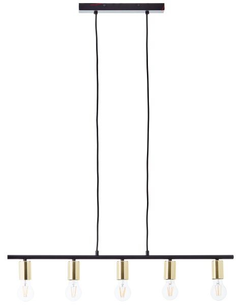 Brilliant - Полилей на кабел KERRY 5xE27/40W/230V черен/месинг