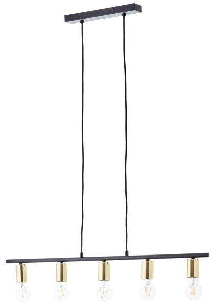 Brilliant - Полилей на кабел KERRY 5xE27/40W/230V черен/месинг