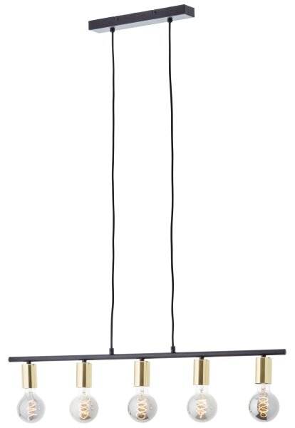 Brilliant - Полилей на кабел KERRY 5xE27/40W/230V черен/месинг