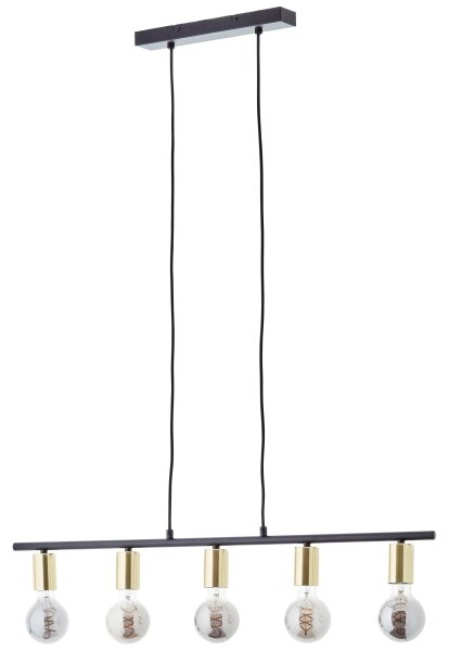 Brilliant - Полилей на кабел KERRY 5xE27/40W/230V черен/месинг