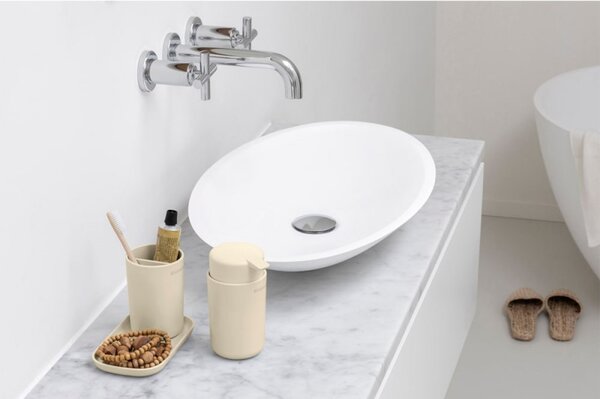 Комплект аксесоари за баня Brabantia ReNew 1006266, 3 части, 250 мл, Устойчиви на корозия, Бежов