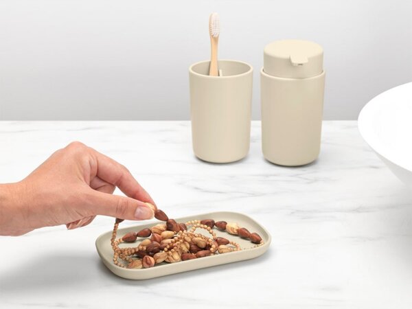 Комплект аксесоари за баня Brabantia ReNew 1006266, 3 части, 250 мл, Устойчиви на корозия, Бежов