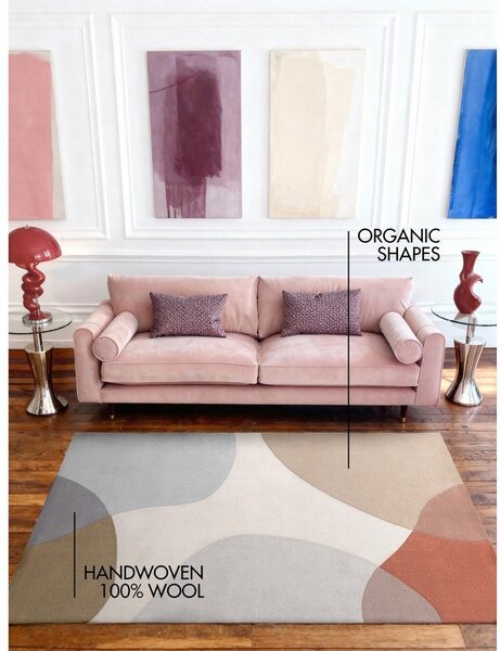 Бежов ръчно изработен вълнен килим 120x170 cm Hackney Clarissa – Ted Baker