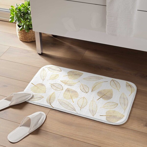 Бял текстилен килим за баня 45x75 cm Joya – douceur d'intérieur