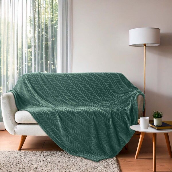 Зелено покривало за легло от микрофланела 180x220 cm Arya – douceur d'intérieur