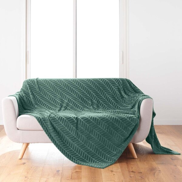 Зелено покривало за легло от микрофланела 180x220 cm Arya – douceur d'intérieur