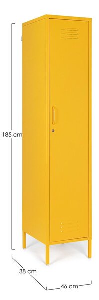 Жълто метално заключващ се шкафче 38x185x46 cm Cambridge – Yes Everyday