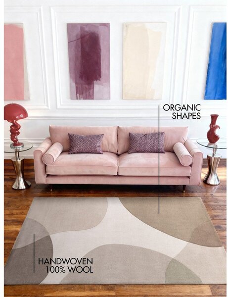 Бежов ръчно изработен вълнен килим 120x170 cm Hackney Clarissa – Ted Baker