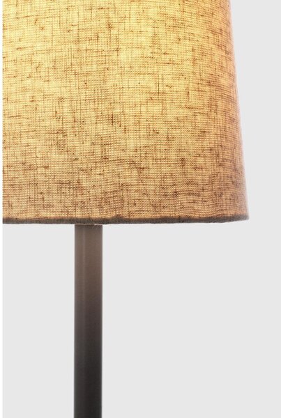 Черна/бежова метална настолна лампа с текстилен абажур (височина 60 cm) Assam – Bizzotto