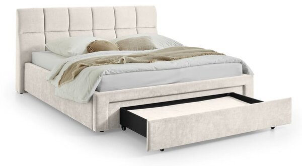 Бежово двойно легло тапицирано без ламелно дъно 180x200 cm Canyon – Meise Möbel