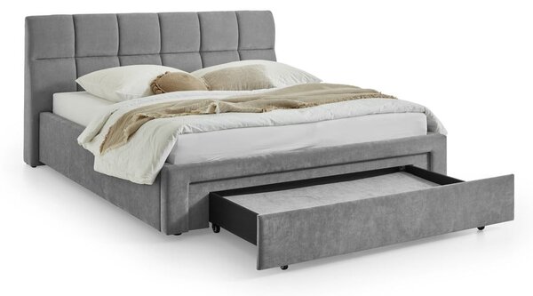 Сиво двойно легло тапицирано без ламелно дъно 180x200 cm Canyon – Meise Möbel