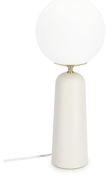 Бяла метална настолна лампа със стъклен абажур (височина 51 cm) Delphine – Bizzotto