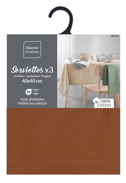 Текстилни салфетки в комплект 3 бр. 40x40 cm Charline – douceur d'intérieur
