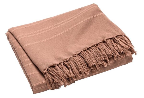 Теракотено памучно покривало за легло 125x150 cm Lilia – douceur d'intérieur