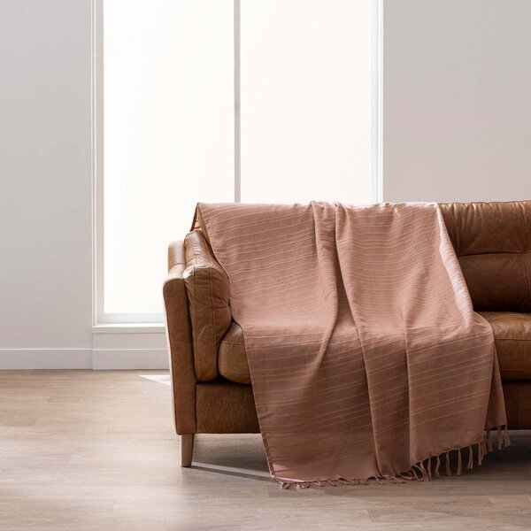Теракотено памучно покривало за легло 125x150 cm Lilia – douceur d'intérieur