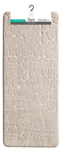 Бежов текстилен килим за баня 50x120 cm Ricochet – douceur d'intérieur