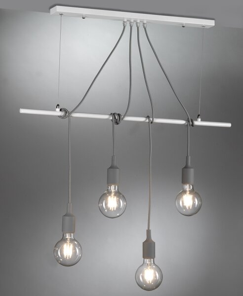 ONLI - Пендел WIRE 4xE27/15W/230V сив/бял