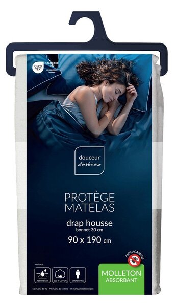 Протектор за матрак антиалергичен/перящ се 90x190 cm Molly Aa 30 – douceur d'intérieur