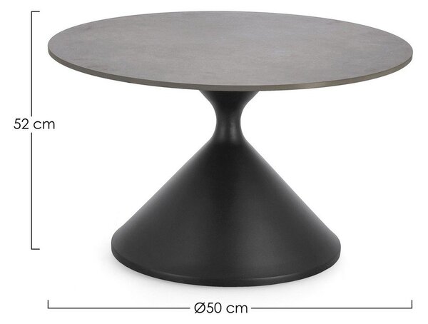 Черна кръгла масичка за кафе с плот от имитация на мрамор ø 70 cm Joona – Bizzotto