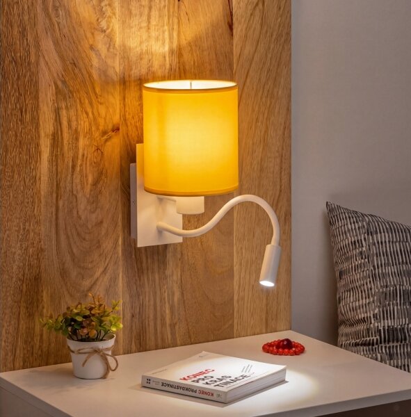 Brilagi -LED гъвкава стенна лампа NUBILA 1xE27/25W/230V + LED/3W бяла/жълта