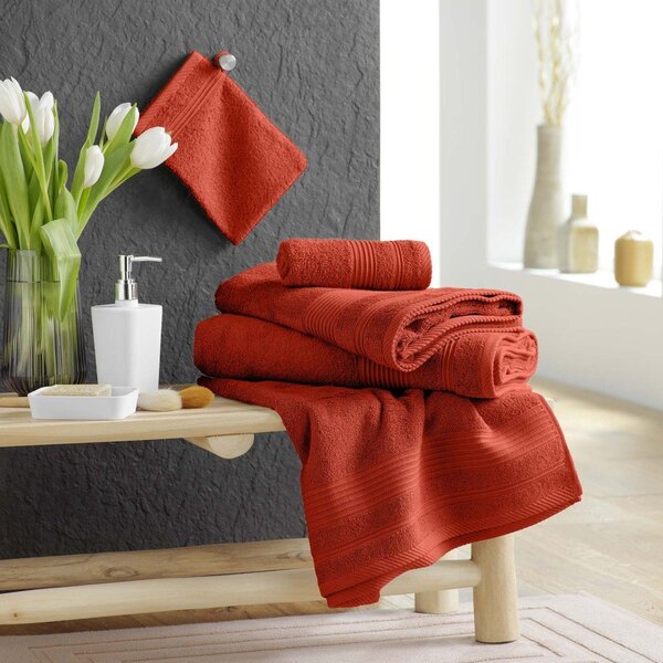 Памучна кърпа от тери в тухлен цвят 50x90 cm Tendresse – douceur d'intérieur