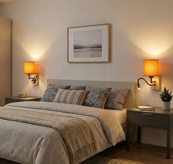 Brilagi - LED стенна лампа NUBILA WOOD 1xE27/25W/230V + LED/3W дъб/черен/св. сив