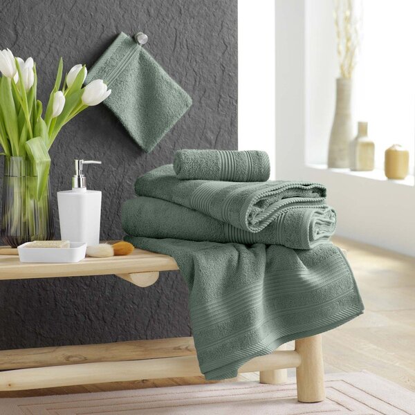Светлозелена памучна кърпа от тери 30x50 cm Tendresse – douceur d'intérieur