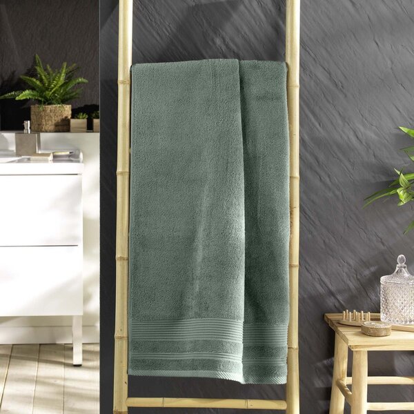 Светлозелена памучна хавлиена кърпа от тери 70x130 cm Tendresse – douceur d'intérieur