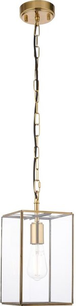 Endon 119142 - Полилей на верига HAMMOND 1xE27/10W/230V 17x17 см месинг
