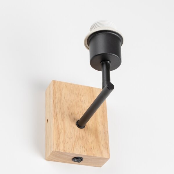 Brilagi - Стенна лампа NUBILA WOOD 1xE27/25W/230V дъб/черен/оранжев