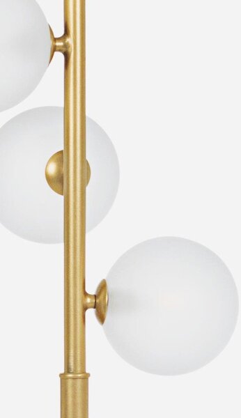 Подова лампа в златист цвят със стъклен абажур (височина 156,5 cm) Balls – Bizzotto