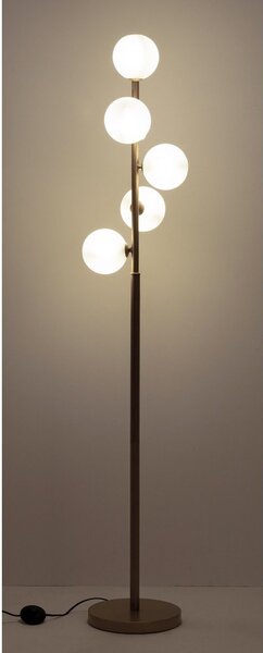 Подова лампа в златист цвят със стъклен абажур (височина 156,5 cm) Balls – Bizzotto