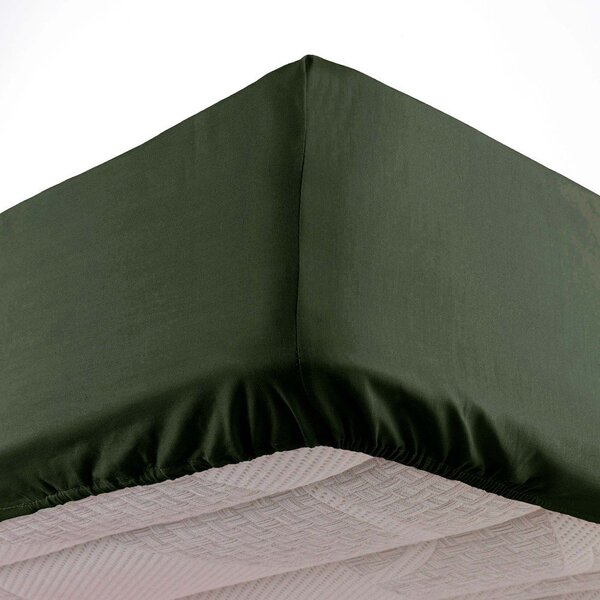 Еластичен чаршаф от микрофибър в цвят каки 90x190 cm Oscar – douceur d'intérieur