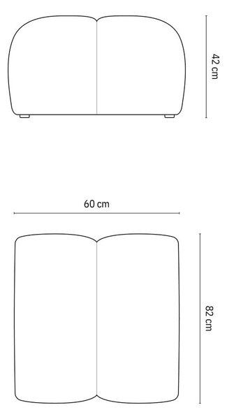 Светлосива кадифена табуретка Diana – Micadoni Home