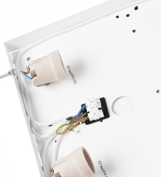 Плафон OAK SQUARE 4xE27/15W/230V 39x39 см дъб/бял