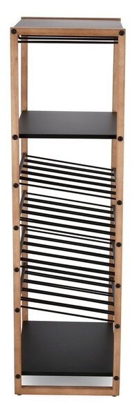 Черен/в естествен цвят метален шкаф за вино брой бутилки 20, 50x122x35 cm Isaac – Yes Everyday