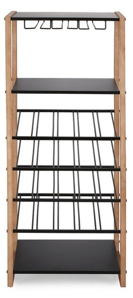 Черен/в естествен цвят метален шкаф за вино брой бутилки 20, 50x122x35 cm Isaac – Yes Everyday