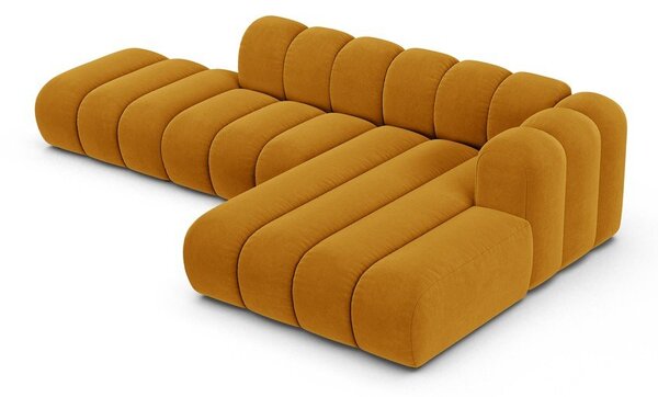 Жълт ъглов диван (десен ъгъл) Lupine – Micadoni Home