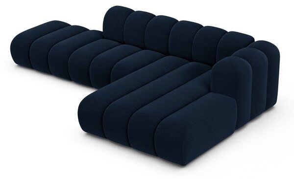 Тъмносин ъглов диван (десен ъгъл) Lupine – Micadoni Home