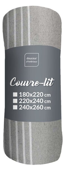 Сиво покривало за легло 220x240 cm Adele – douceur d'intérieur