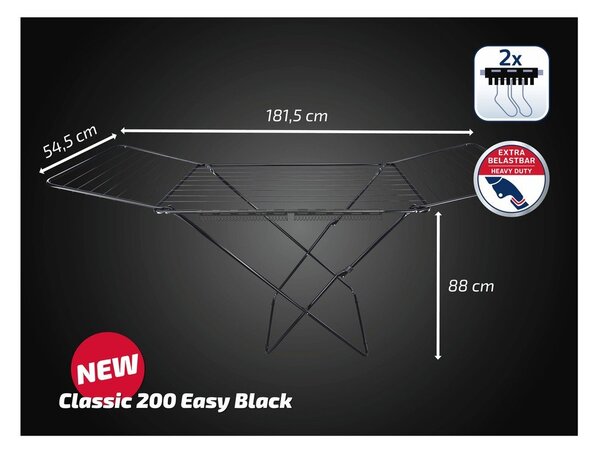 Черна сушилня за дрехи 20 m Classic 200 Easy – LEIFHEIT