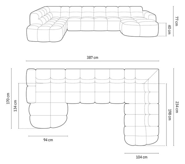 Зелен ъглов диван Lisa – Micadoni Home