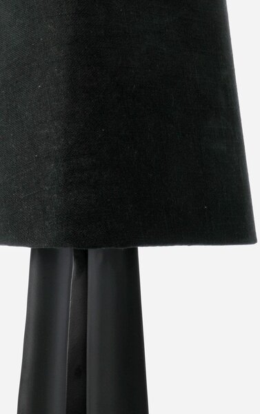 Черна метална настолна лампа с текстилен абажур (височина 61 cm) Tripura – Bizzotto