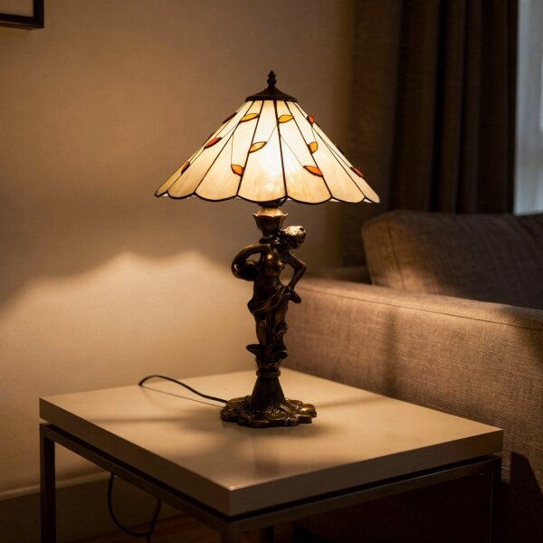 Brilagi - Tiffany витражна настолна лампа FOLIA 1xE27/60W/230V