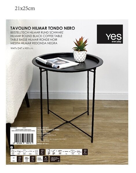Метална кръгла странична масичка ø 47 cm Hilmar – Yes Everyday