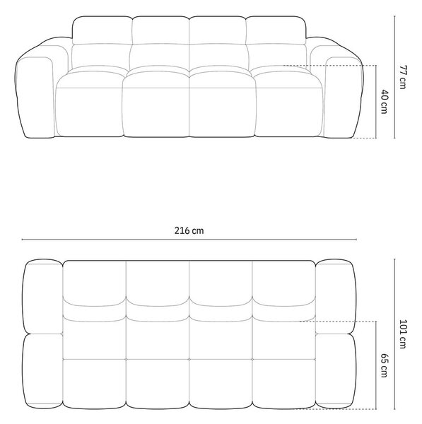 Диван в тухлен цвят 216 cm Lisa – Micadoni Home