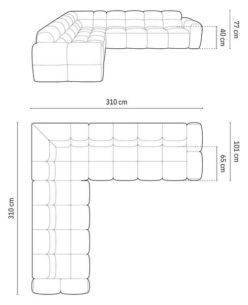 Бежов ъглов диван Lisa – Micadoni Home