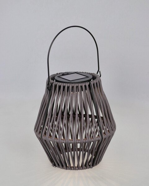 Сив LED фенер със соларен панел (височина 17 cm) Juny – Yes Everyday